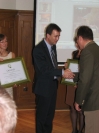Dobó István az 2012. év ökoturisztikai létesítménye díjat átveszi